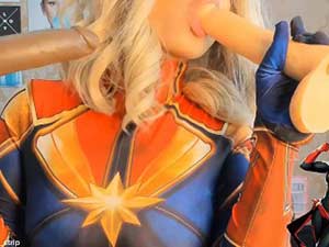 Captain Marvel Webcam Cosplay