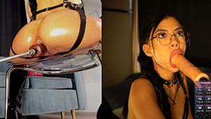 Japanese Camgirl Double Fuck Machine